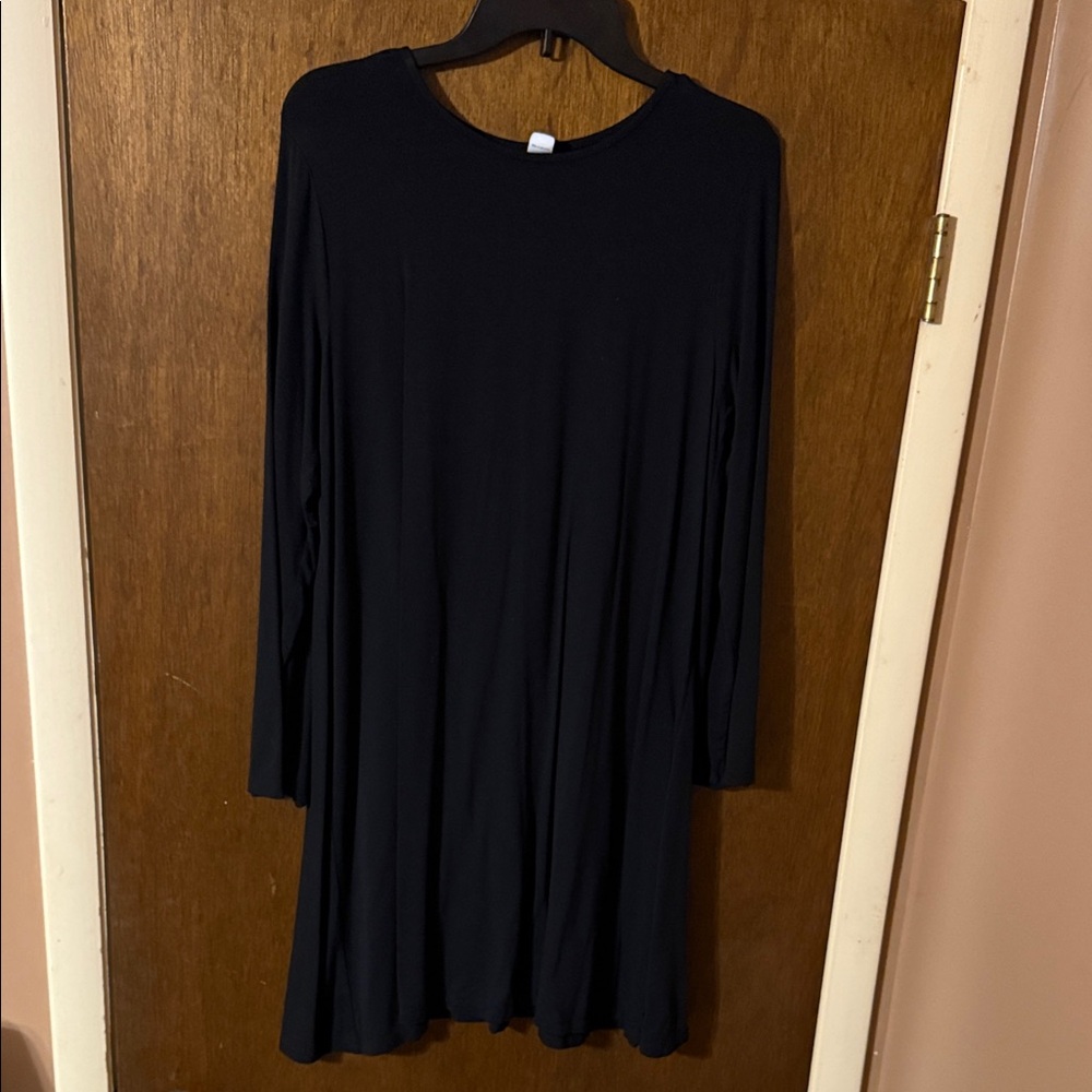 Elegant Black Long Sleeve Old Navy Dress